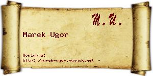 Marek Ugor névjegykártya